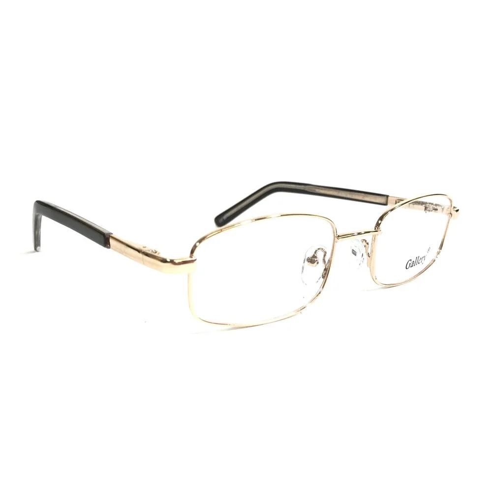 Gallery Eyeglasses Frames CHAZ YG Yellow Gold Rectangle Wire Rim 52-18-140